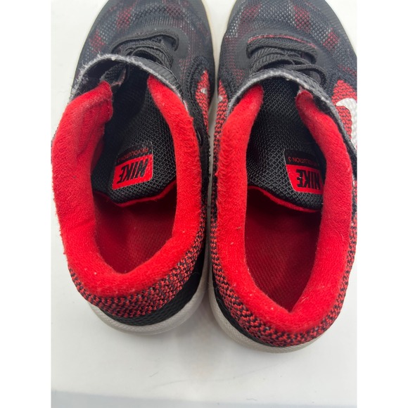 Nike Revolution 3 Kids Toddler Running Shoes Black Red Hook & Loop Size 10C - Picture 3 of 8